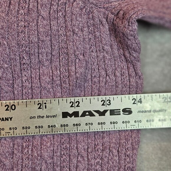 Croft & Barrow Womens 3X Cable Knit Sweater Purple casual Cotton modest Office - Picture 5 of 9